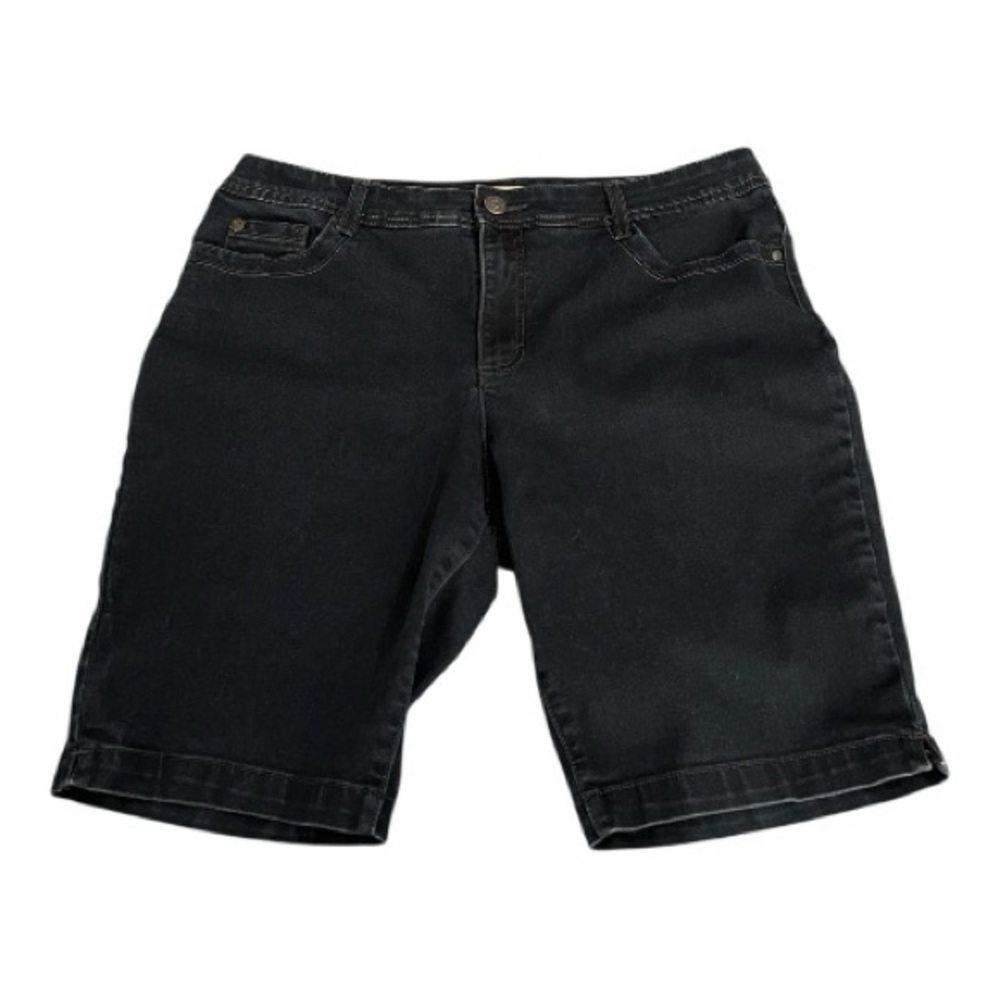 Nine West Vintage America Dark Blue Jean Shorts Size 16 — Stretch Denim Bermuda